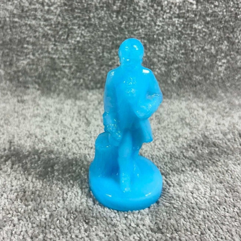 Boyd glass Colonial Man‎ Light Blue Slag Historical Figure Figurine